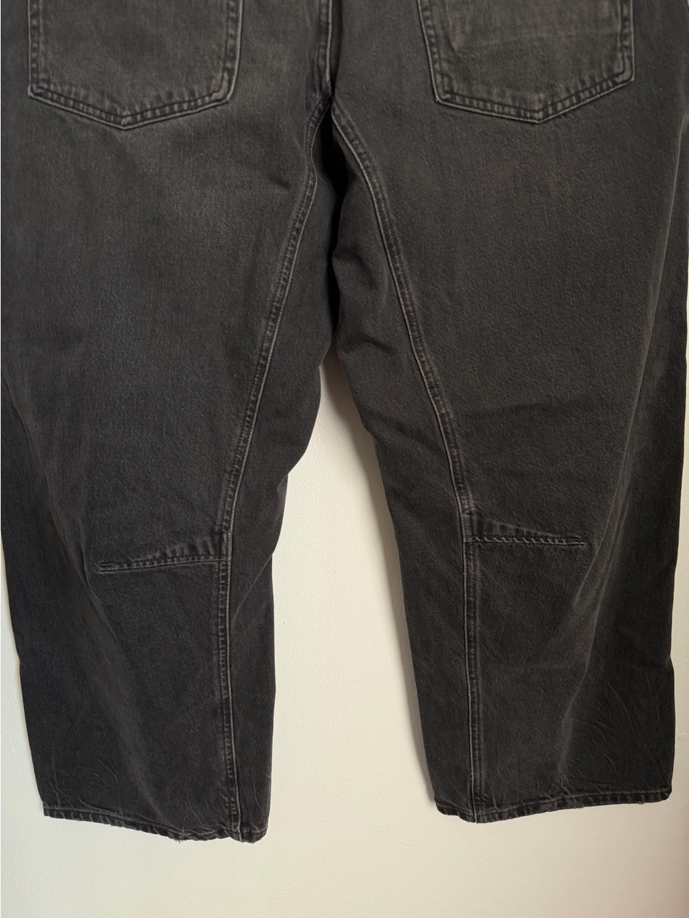 We The Free FP We Moxie Pull On Barrel Jeans Night Hawk Black Women Patch Sz 32 - Picture 10 of 11